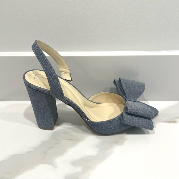 NEW Jessica Simpson Nekira Dark Denim Bow Pump Heel (size 7) - Picture 1 of 4